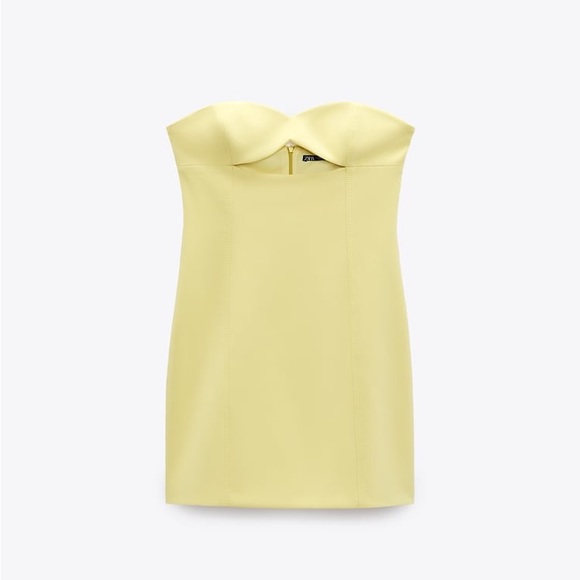 Zara Yellow Strapless Cut Out Dress - Picture 16 of 17